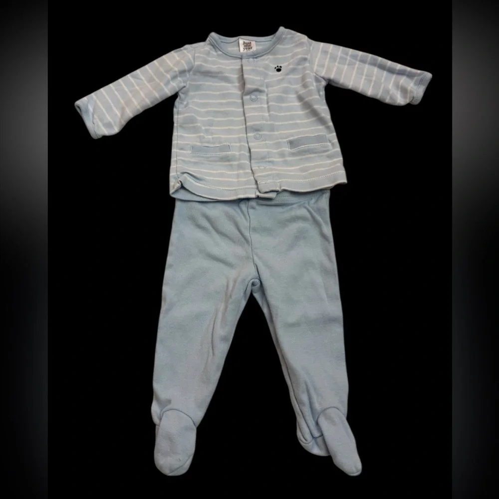 Carter's Light Blue Striped Baby Set